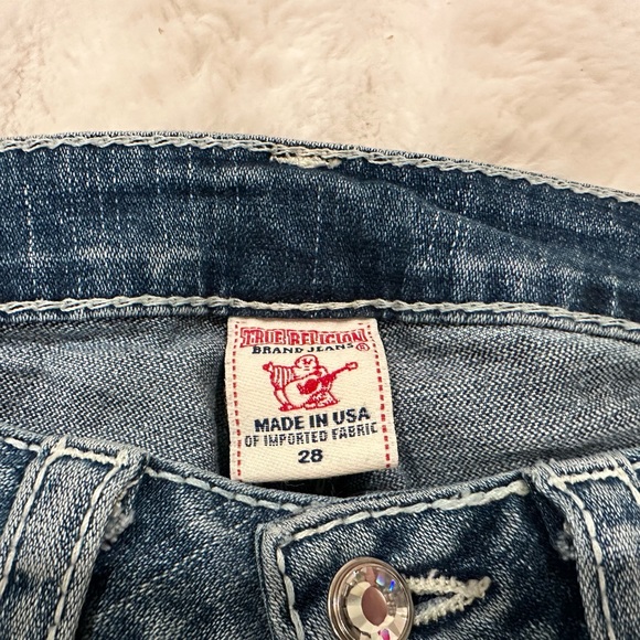 True Religion Disco Joey Big T Low-Rise Flare Vintage Jeans Size 28 - Picture 6 of 11